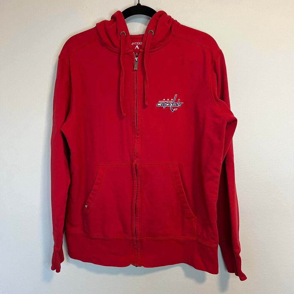 Washington Capitals NHL Antigua Red Zip Up Hoodie Sweatshirt Men’s Size Large